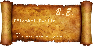 Bölcskei Evelin névjegykártya